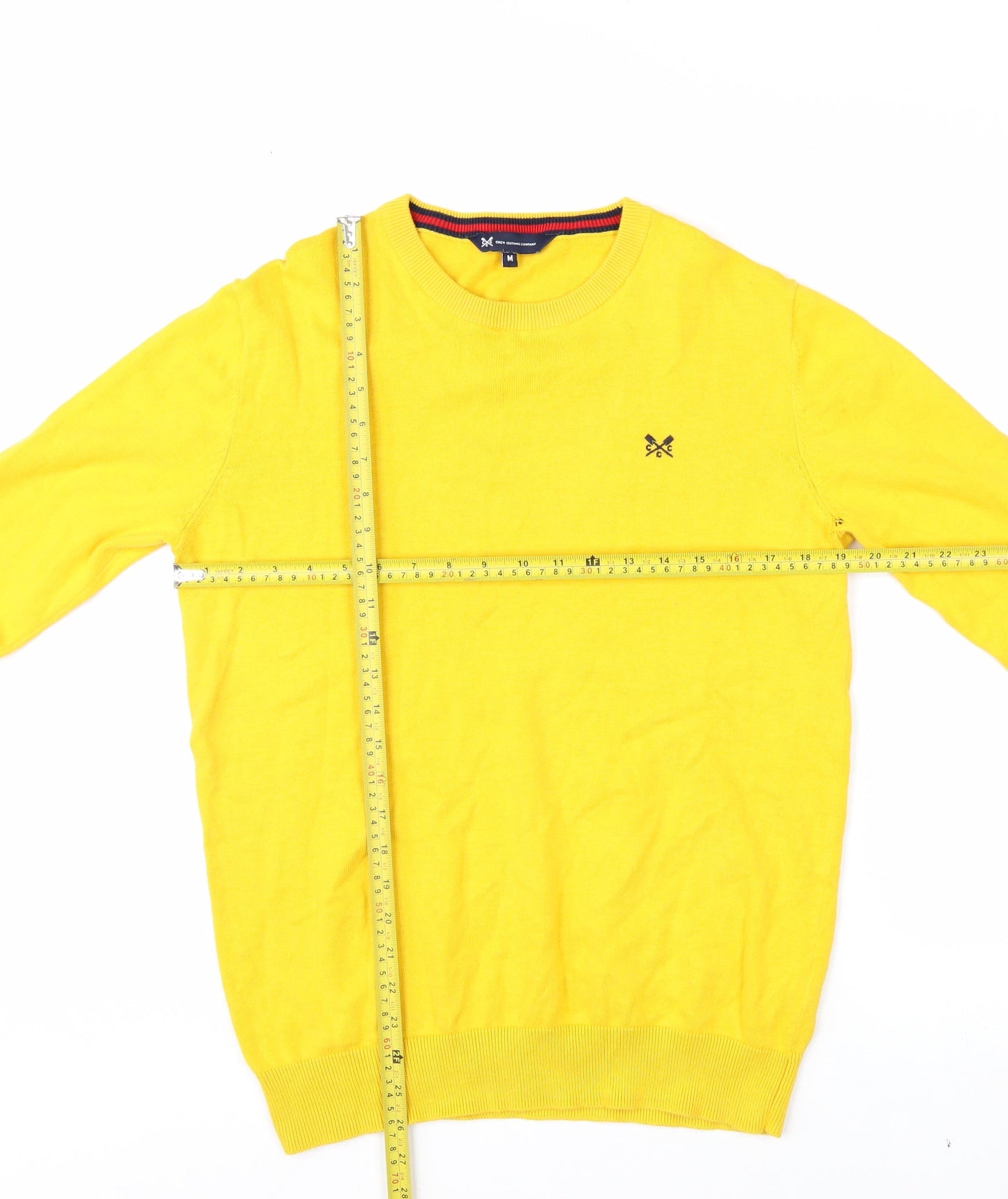 Crew Clothing Company Men's Yellow Cotton Crew Neck Pullover Jumper M