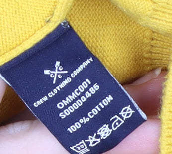 Crew Clothing Company Men's Yellow Cotton Crew Neck Pullover Jumper M