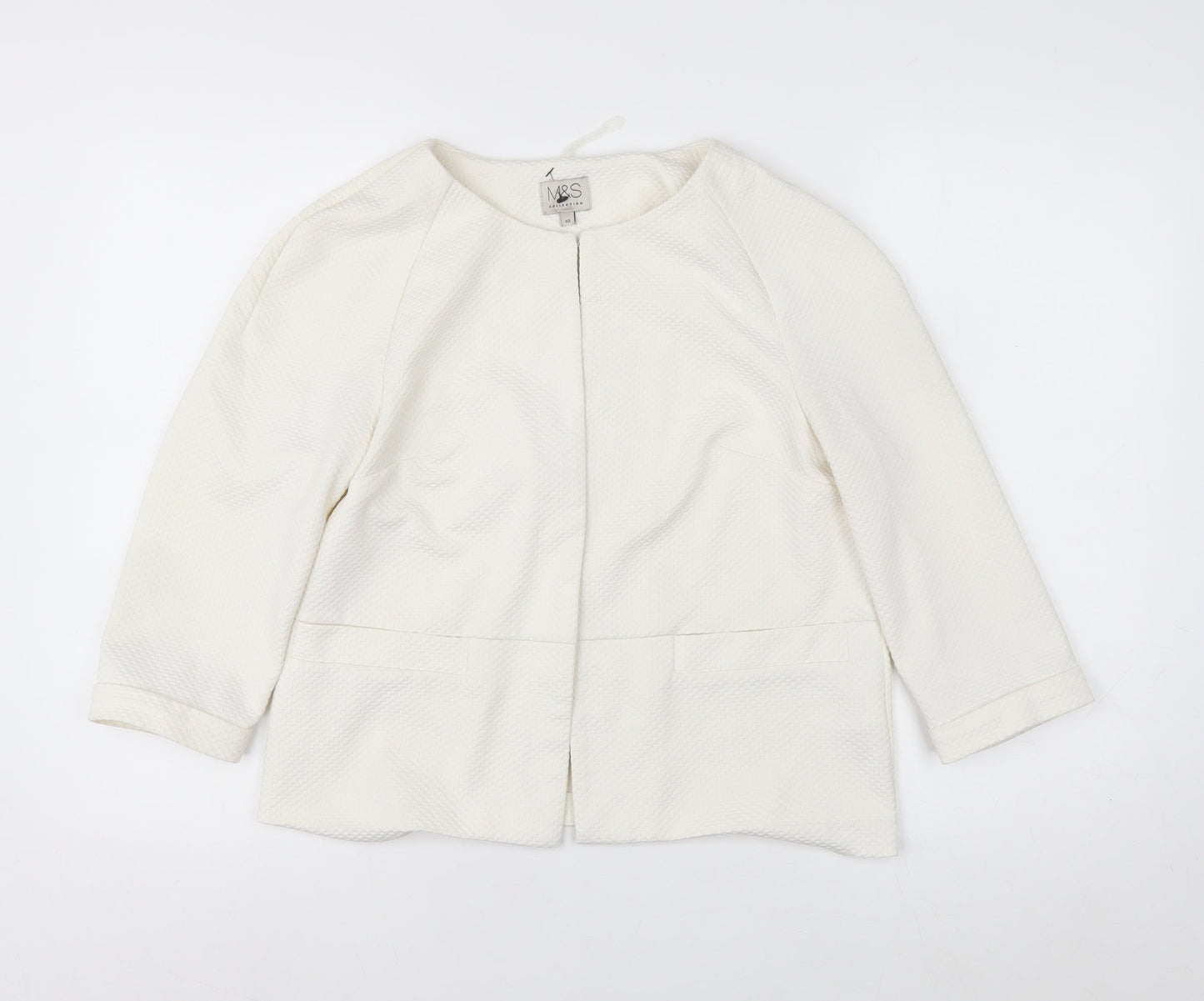 Marks and Spencer Women’s Ivory Textured Blazer Size 10 Regular Fit
