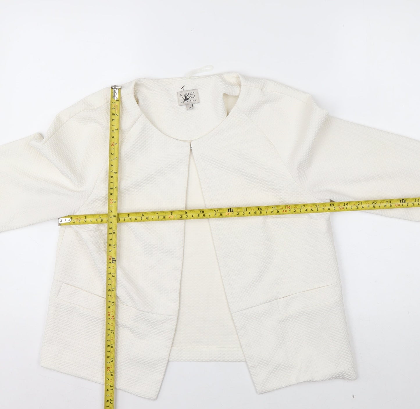 Marks and Spencer Women’s Ivory Textured Blazer Size 10 Regular Fit