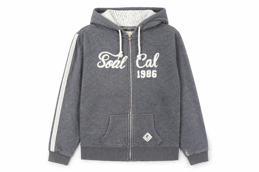 SoulCal Men's Grey Full Zip Hoodie L Lace Trim 1986 Logo