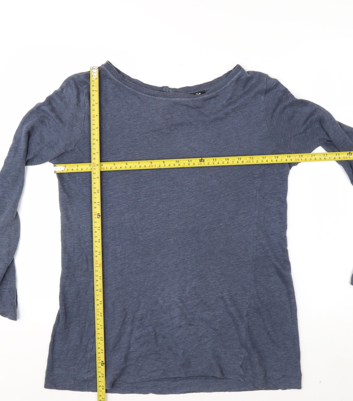 Massimo Dutti Men's Blue Long Sleeve Cotton Casual Top L