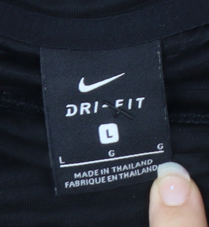 Nike Men's Black Dri-Fit Crew Neck Sports Sweatshirt L