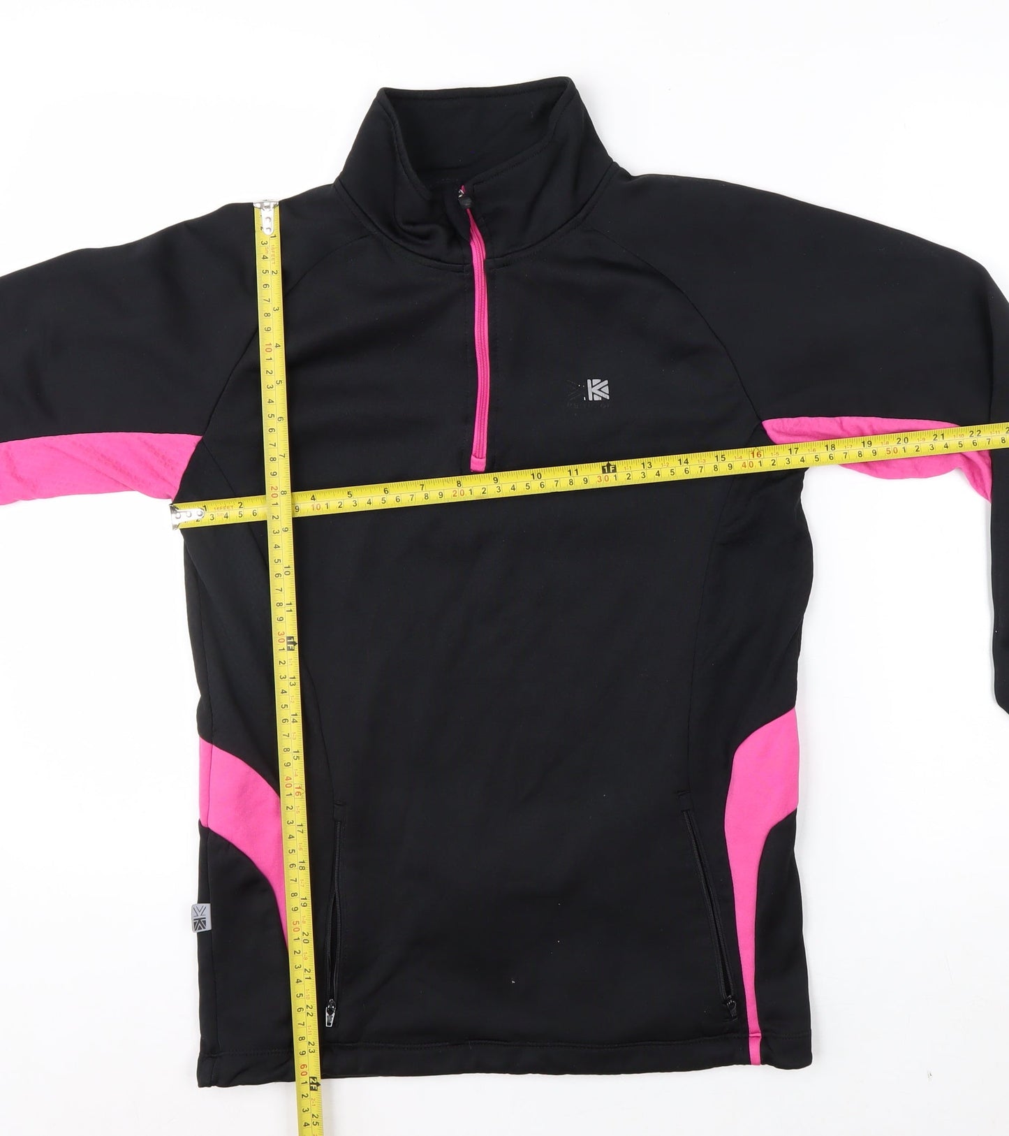 Karrimor Women's Black Pink 1/4 Zip Pullover Running Sweatshirt Size 8