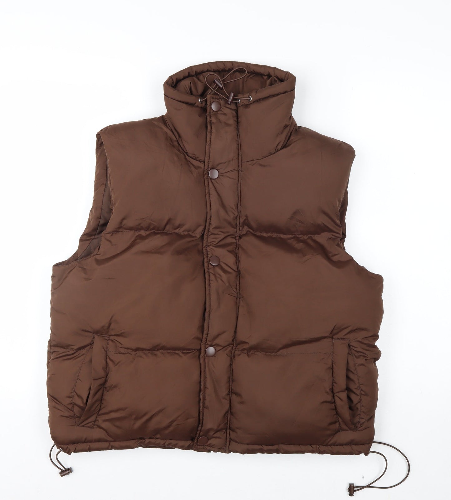 PrettyLittleThing Women Brown Size 6 Puffer Waistcoat Polyester