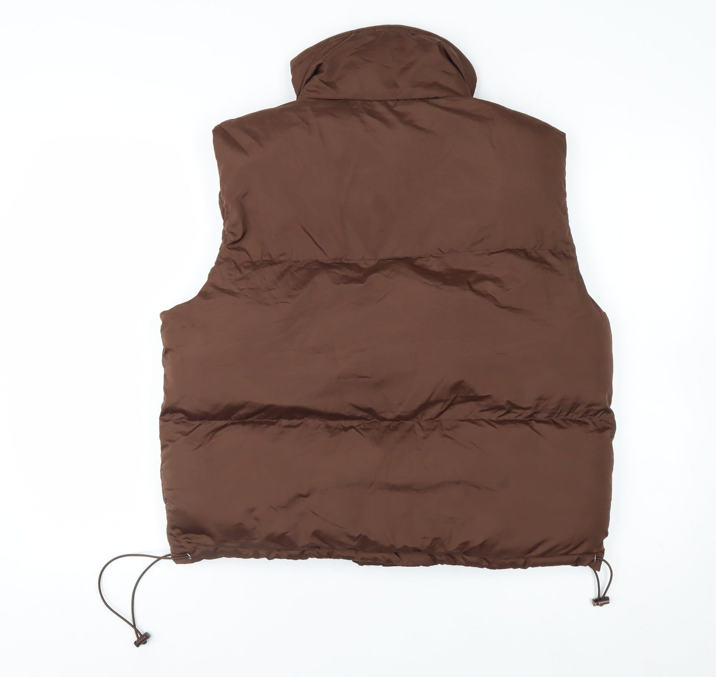 PrettyLittleThing Women Brown Size 6 Puffer Waistcoat Polyester