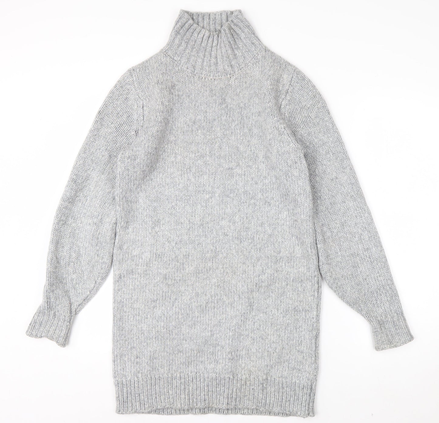 ASOS DESIGN Women's Grey Roll Neck Long Sleeve Knit Jumper Size 8