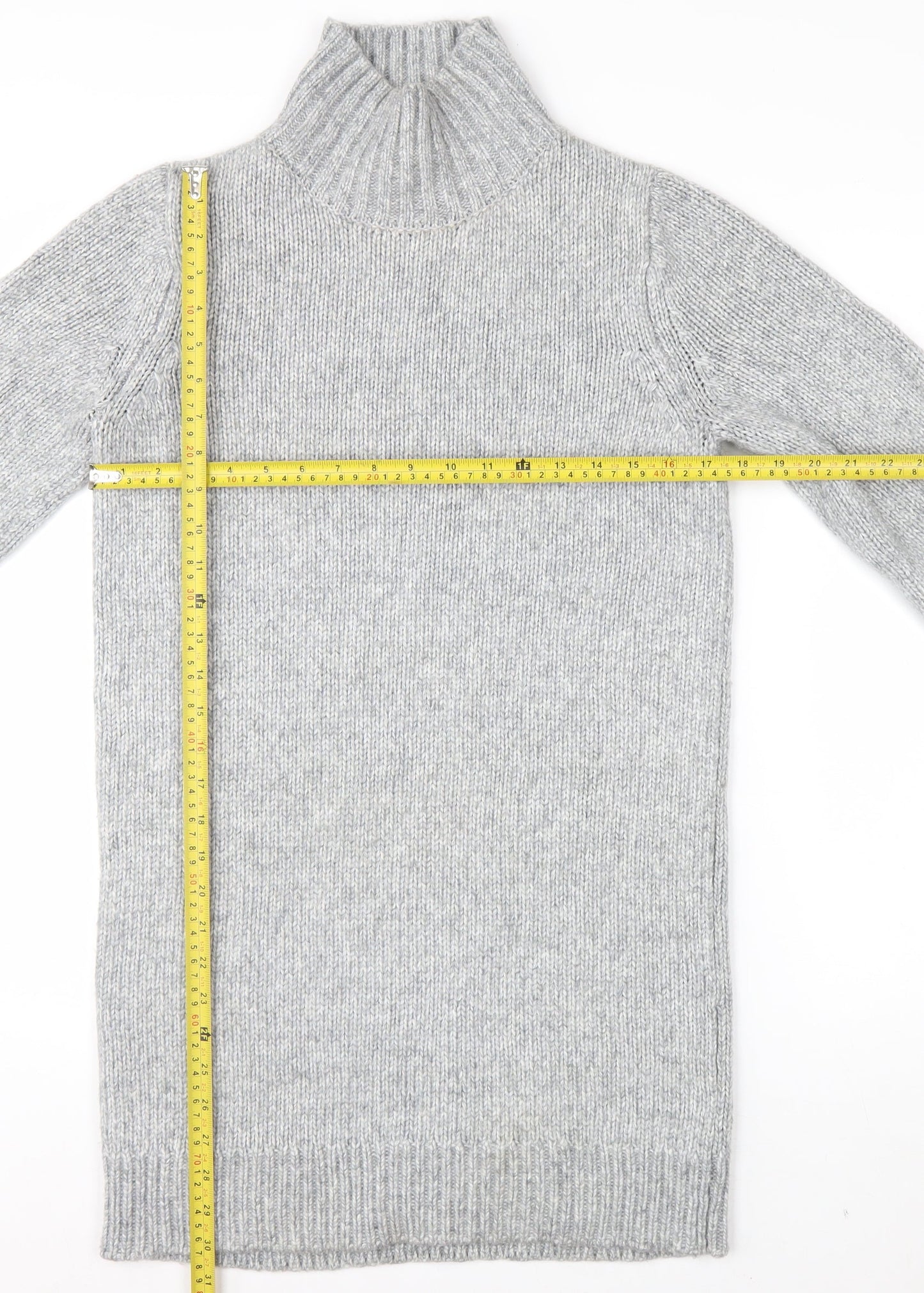ASOS DESIGN Women's Grey Roll Neck Long Sleeve Knit Jumper Size 8
