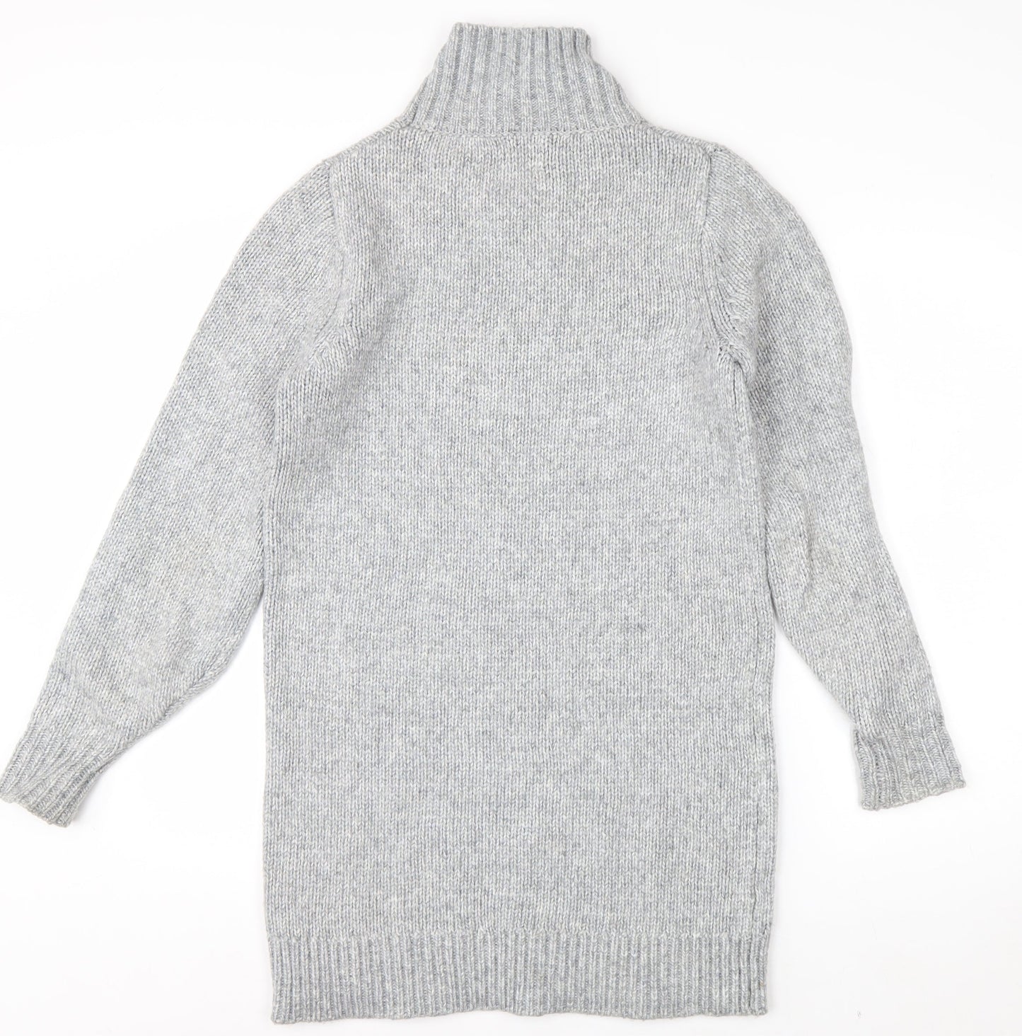 ASOS DESIGN Women's Grey Roll Neck Long Sleeve Knit Jumper Size 8