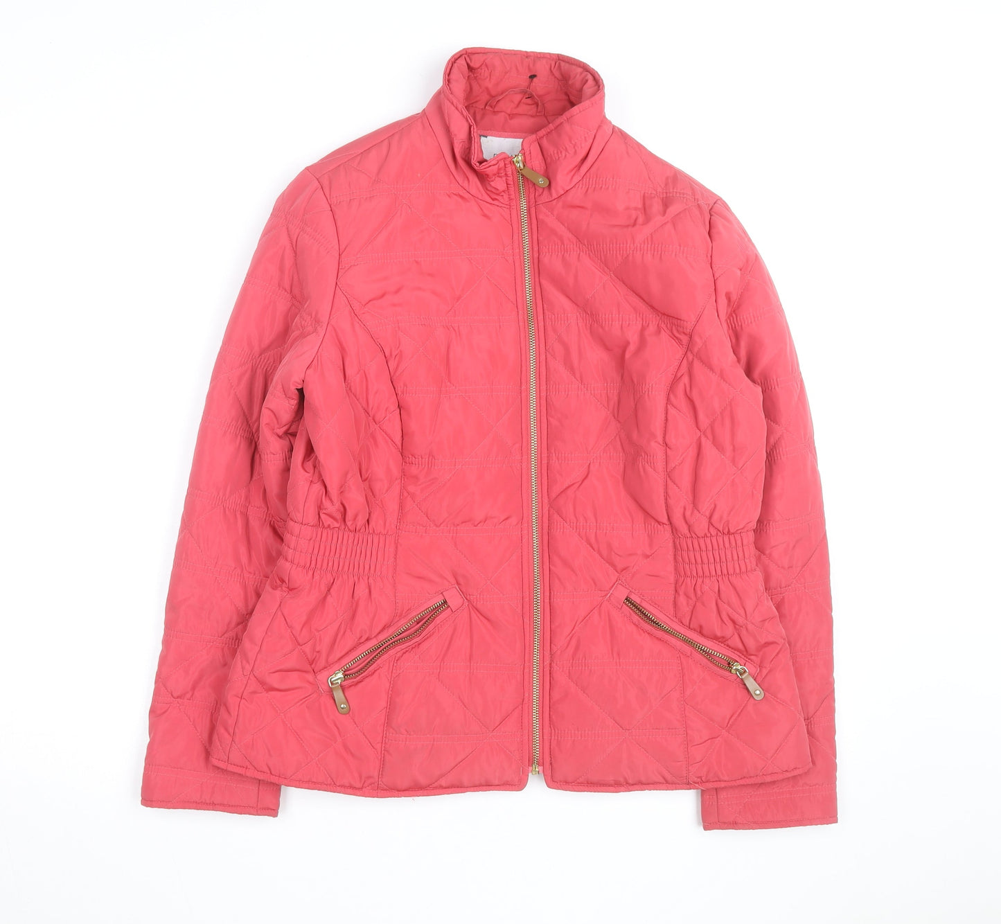 Marks and Spencer Women's Pink Quilted Mid-Length Jacket Size 14
