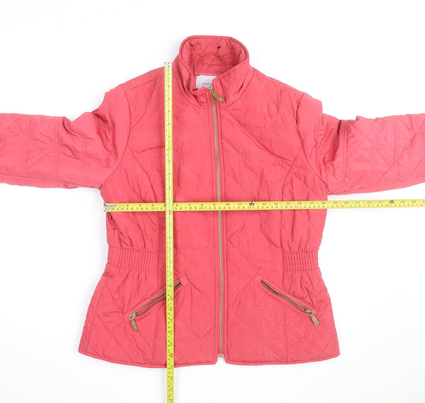 Marks and Spencer Women's Pink Quilted Mid-Length Jacket Size 14