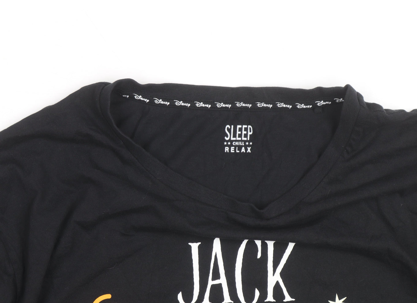 Disney Men's Black Jack Skellington Long Sleeve Halloween Top Size L