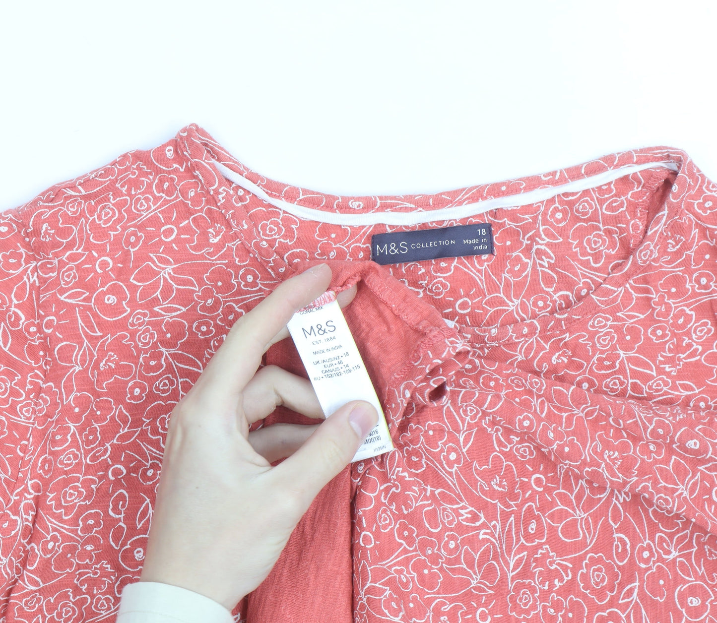 Marks and Spencer Women’s Orange Floral Tunic Blouse Size 18
