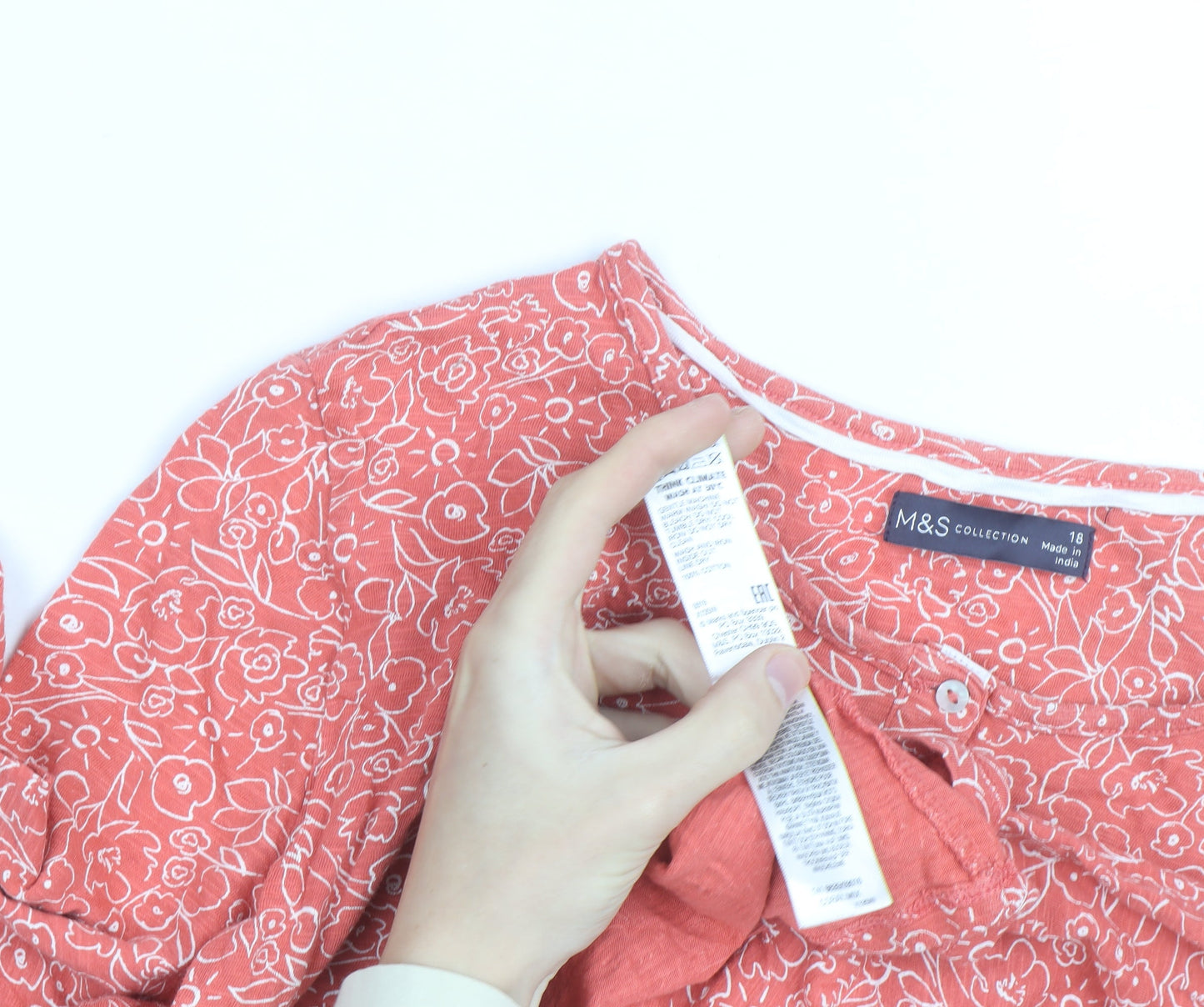 Marks and Spencer Women’s Orange Floral Tunic Blouse Size 18
