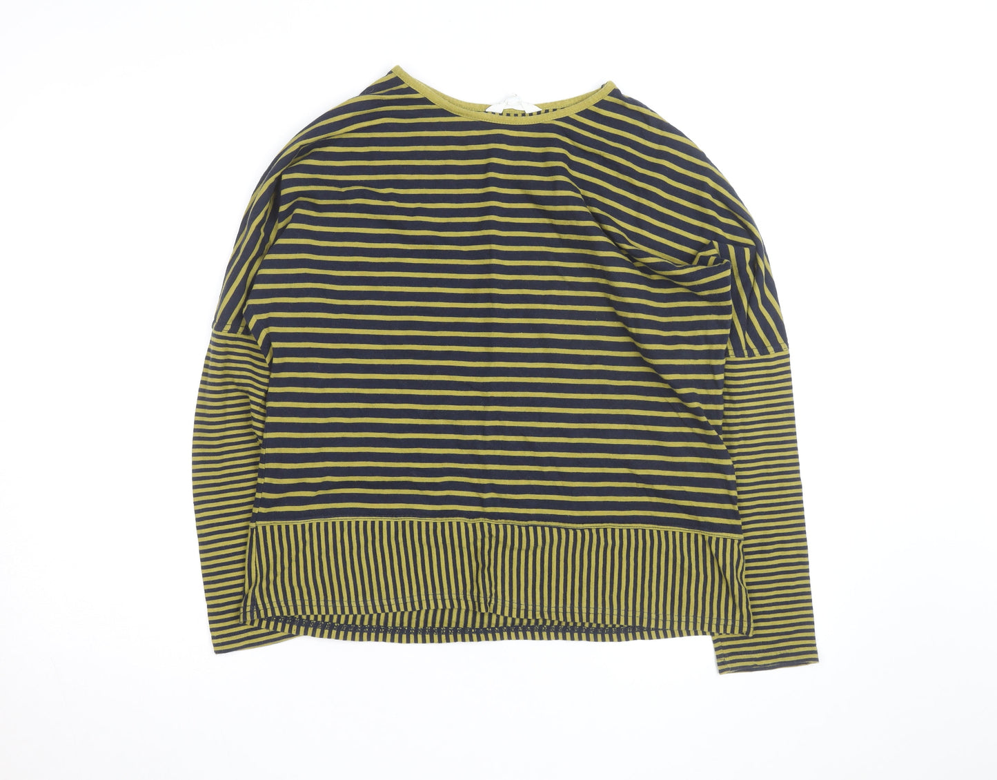 Braintree Womens Green Striped Long Sleeve Cotton T-Shirt Size S