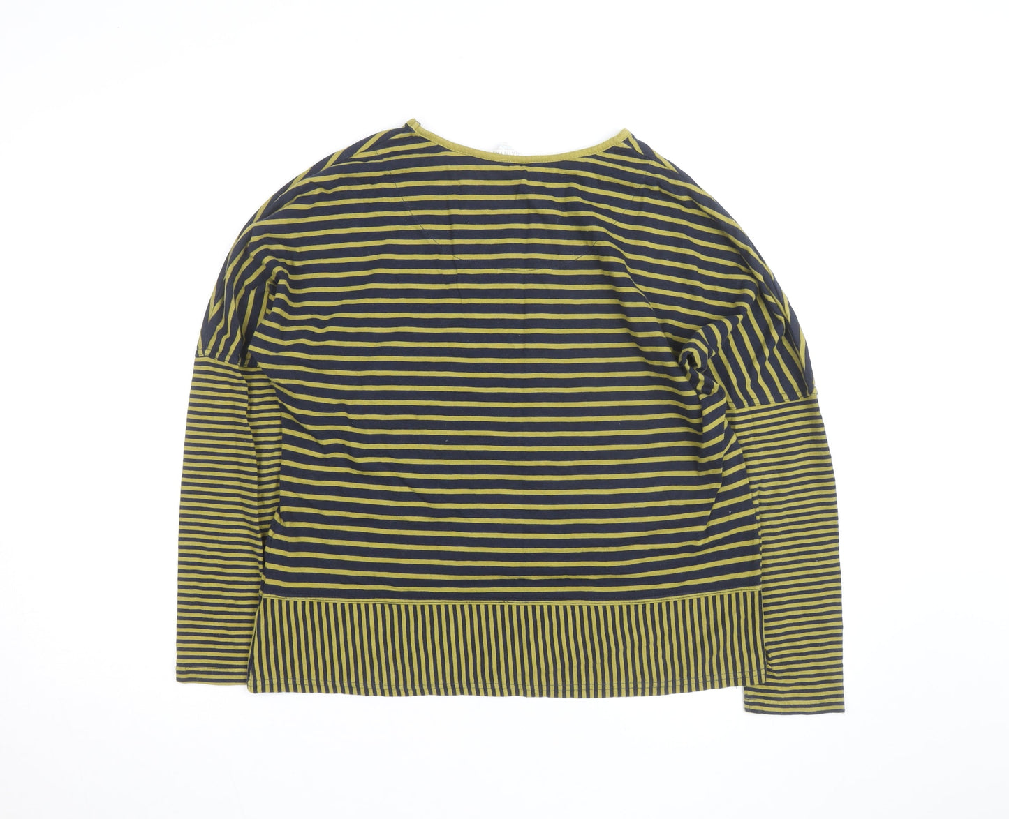 Braintree Womens Green Striped Long Sleeve Cotton T-Shirt Size S