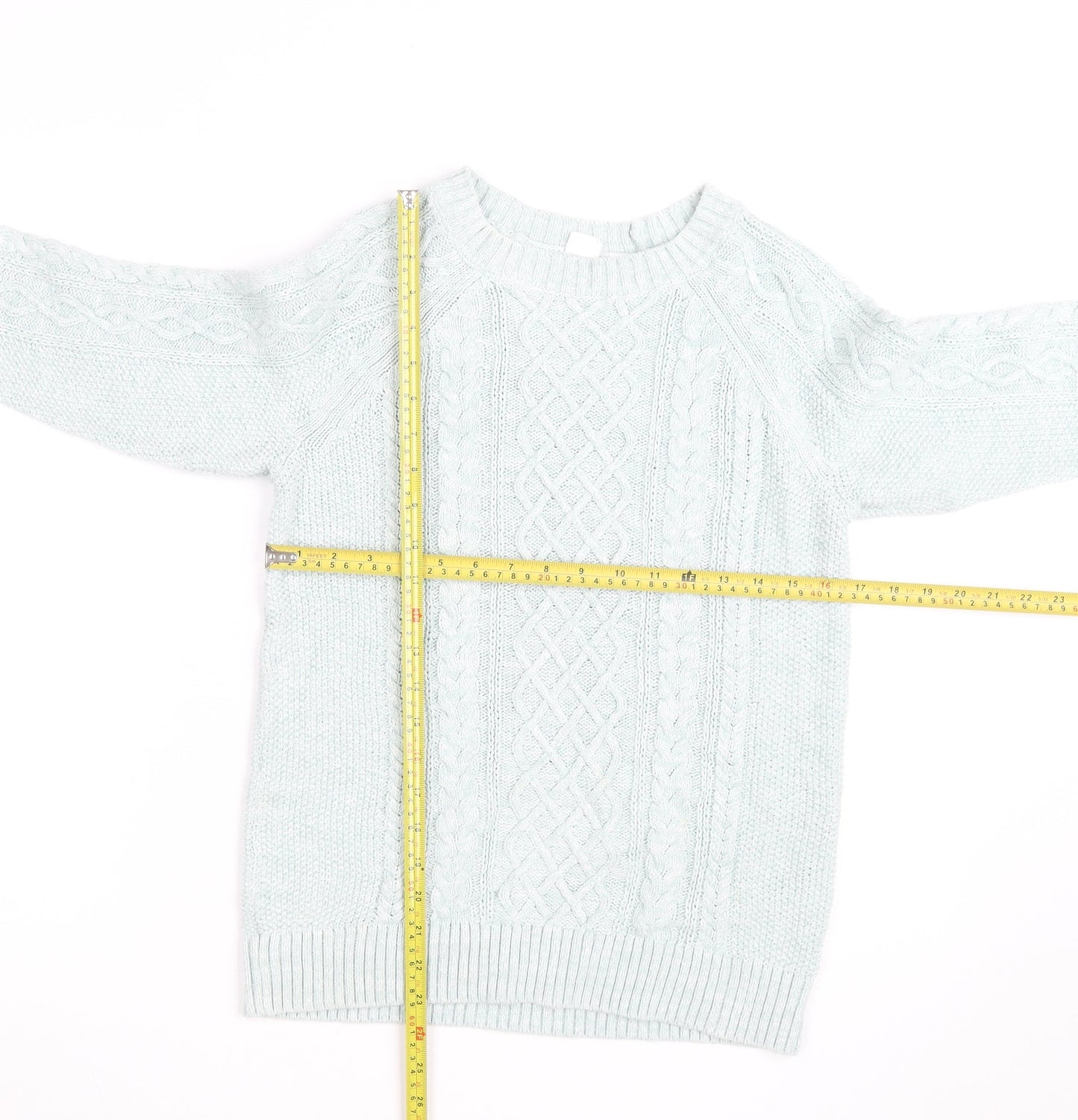 GAP Men’s Blue Cable-Knit Crew Neck Cotton Pullover Jumper M