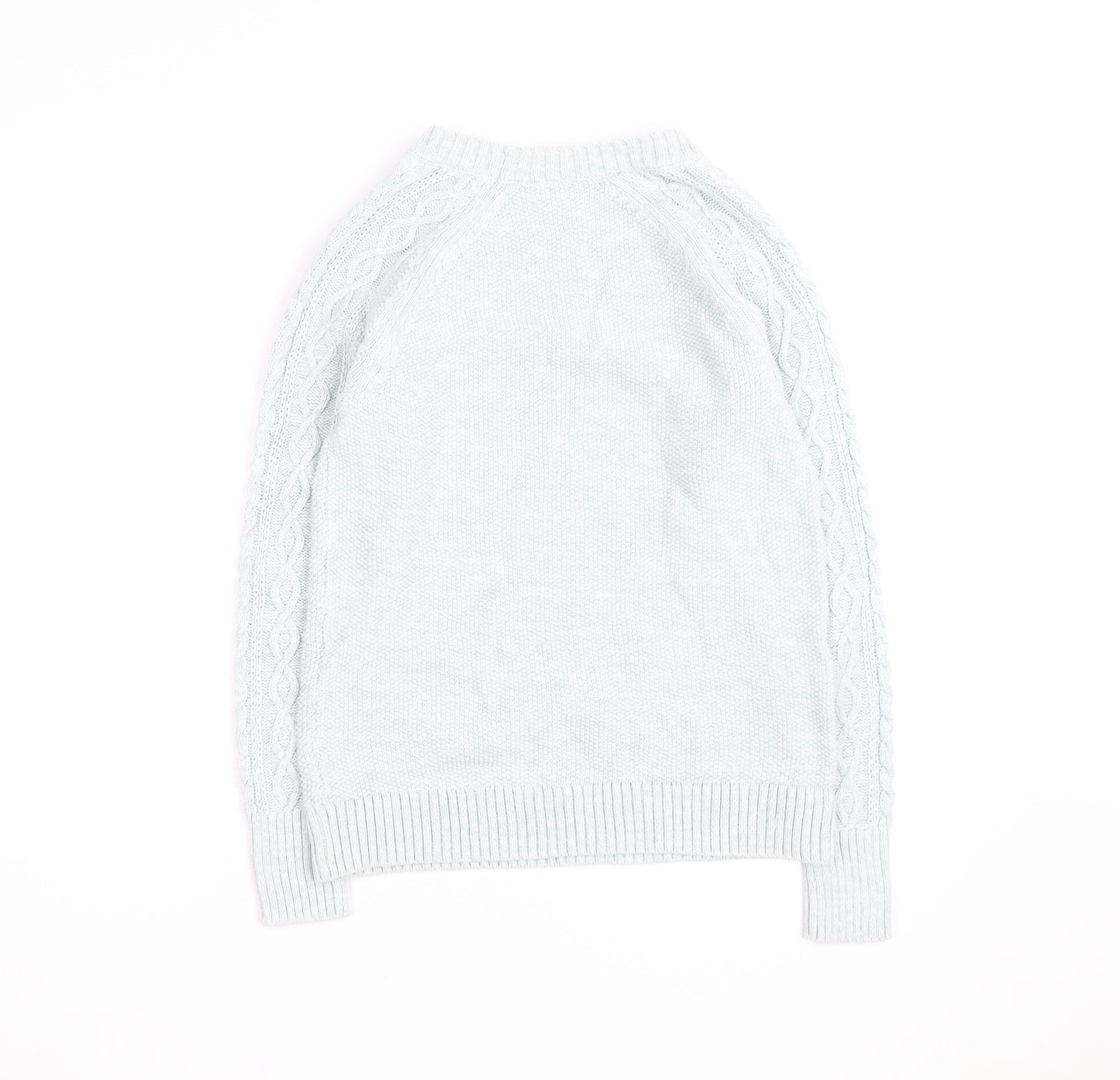 GAP Men’s Blue Cable-Knit Crew Neck Cotton Pullover Jumper M