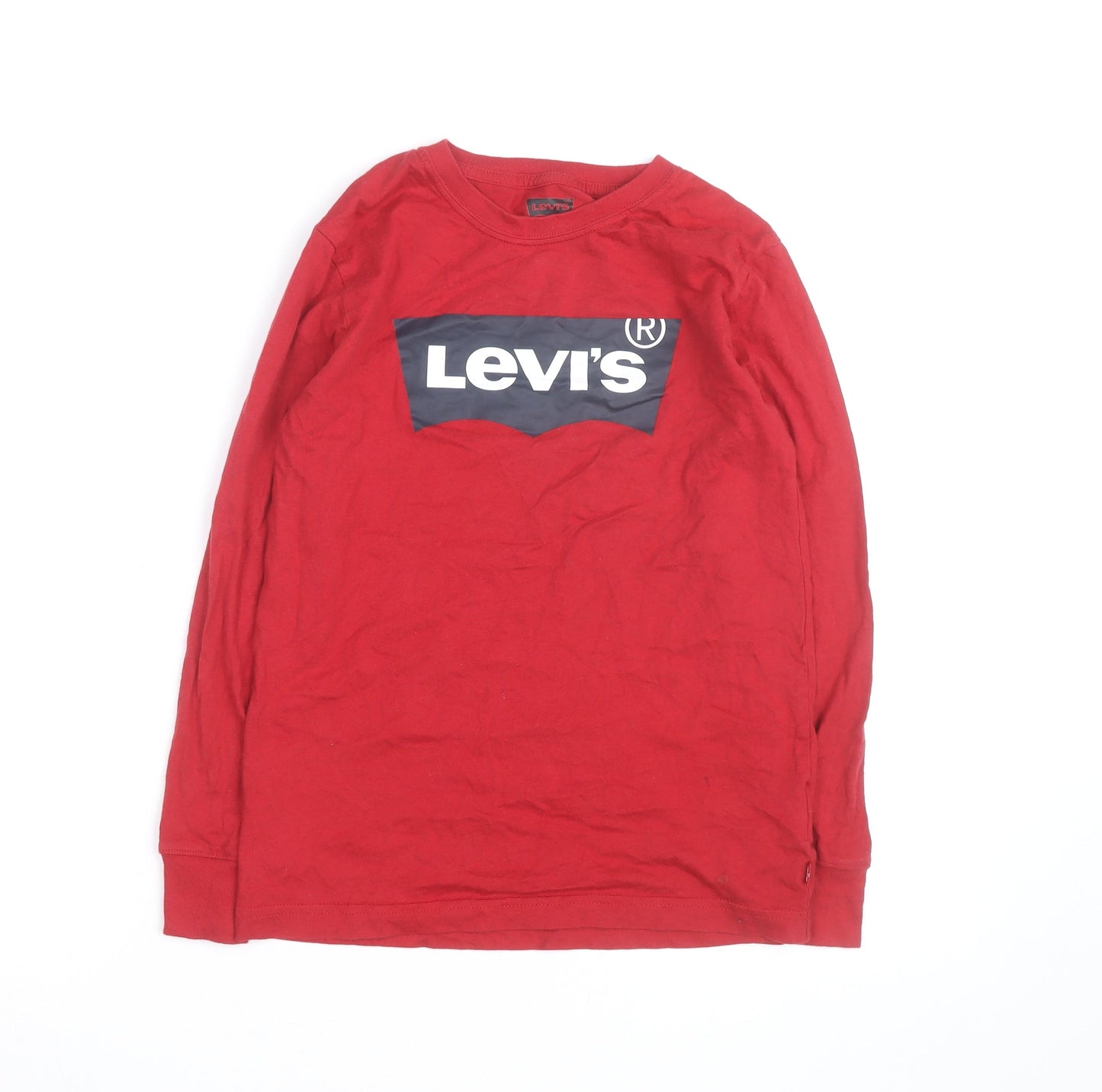 Levi's Boys Red Long Sleeve Logo Cotton T-Shirt 10 Years