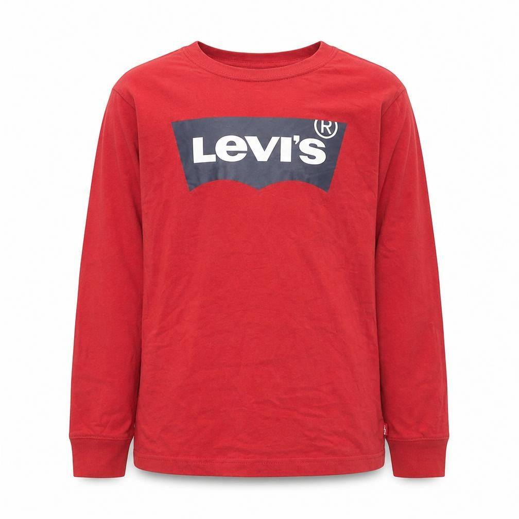 Levi's Boys Red Long Sleeve Logo Cotton T-Shirt 10 Years
