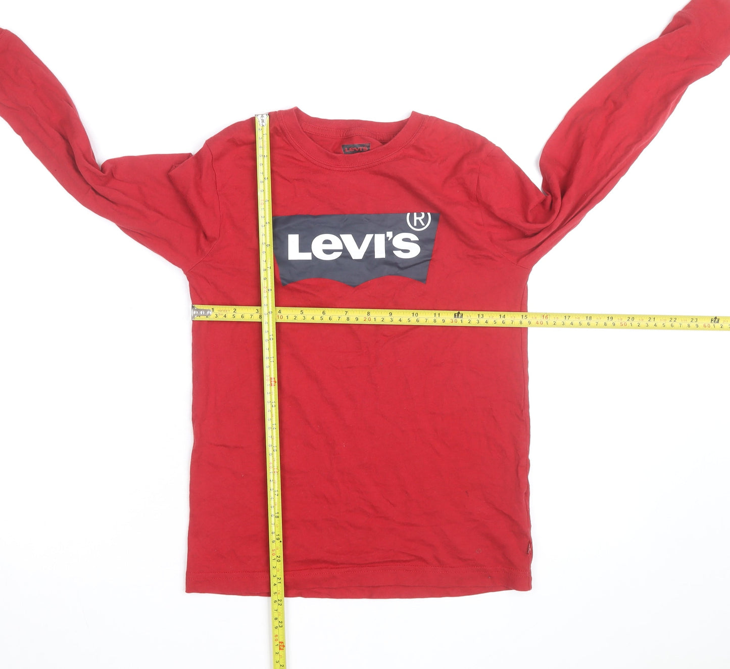 Levi's Boys Red Long Sleeve Logo Cotton T-Shirt 10 Years