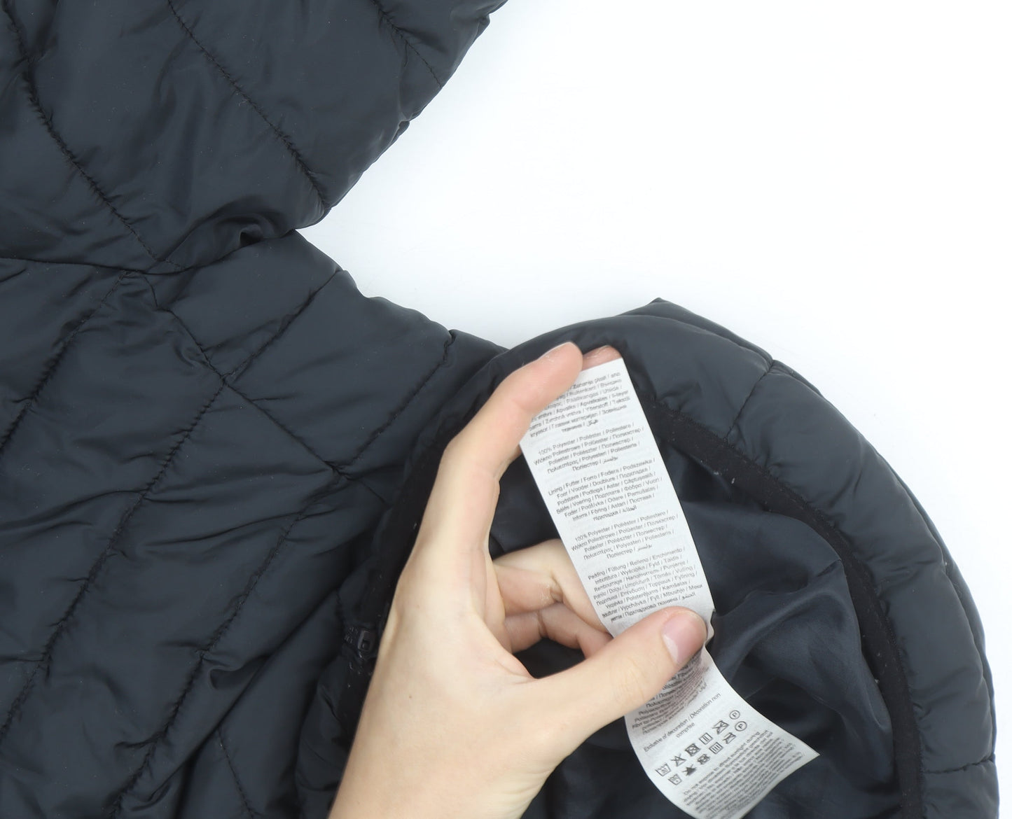 Jack & Jones Men's Black Puffer Jacket Hooded Size S