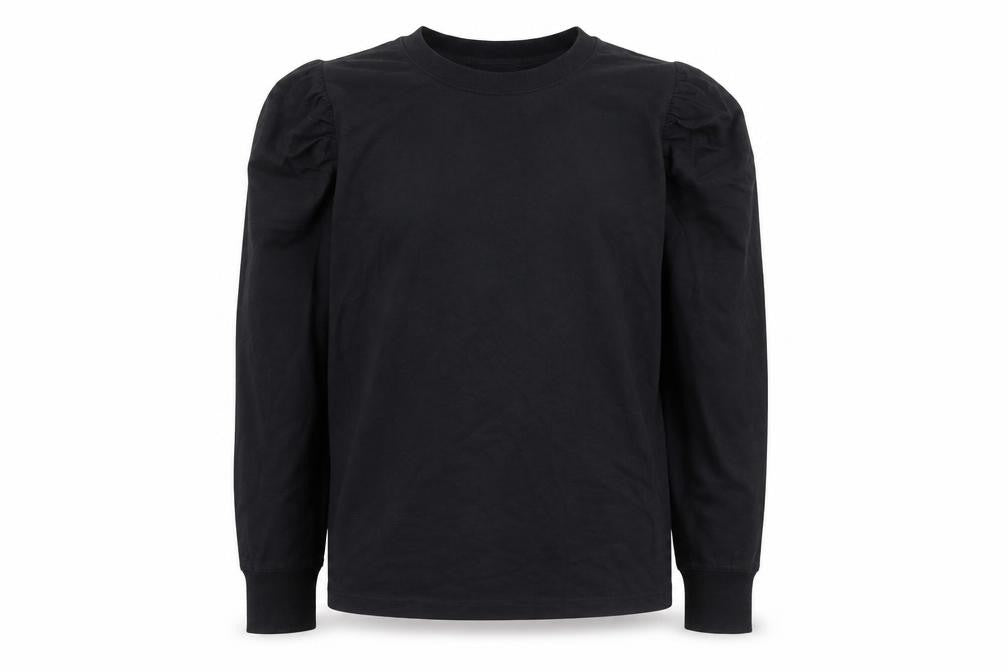 Hush Black Long Sleeve Cotton Jersey Top M Unisex Casual