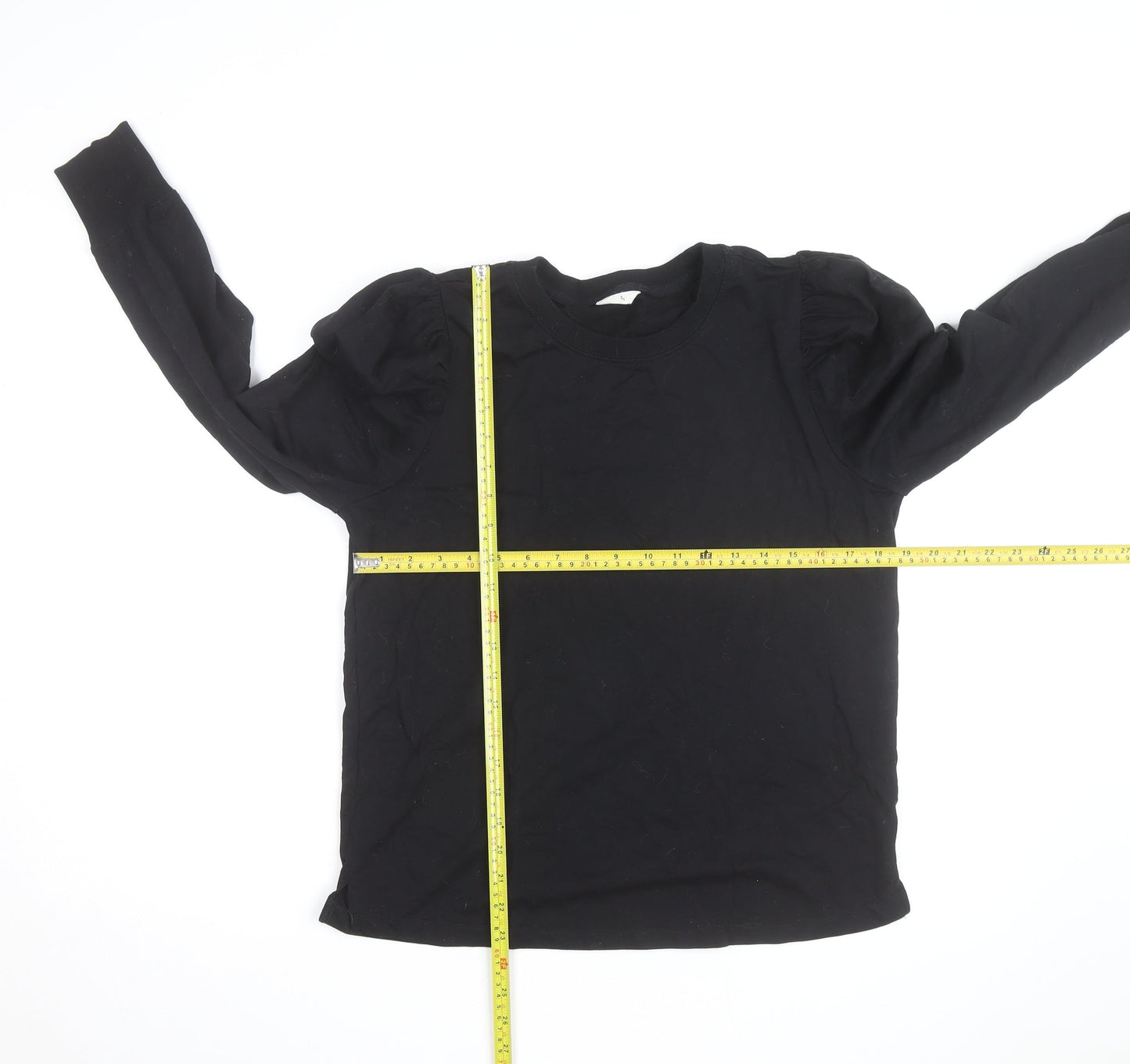 Hush Black Long Sleeve Cotton Jersey Top M Unisex Casual
