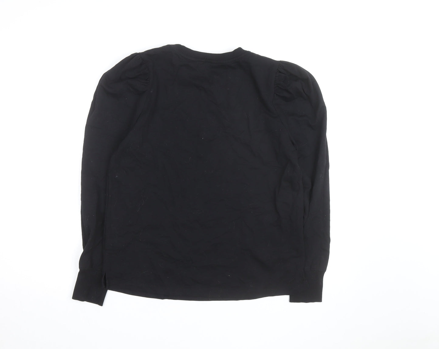 Hush Black Long Sleeve Cotton Jersey Top M Unisex Casual
