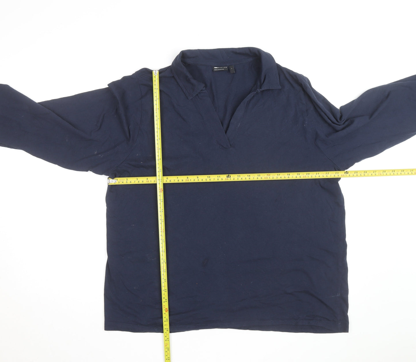 ASOS Women’s Blue Collared Cotton Long Sleeve Jersey Blouse M