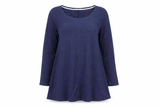 Boden Women Blue Cotton Jersey Shift Dress Size 12 Long Sleeve