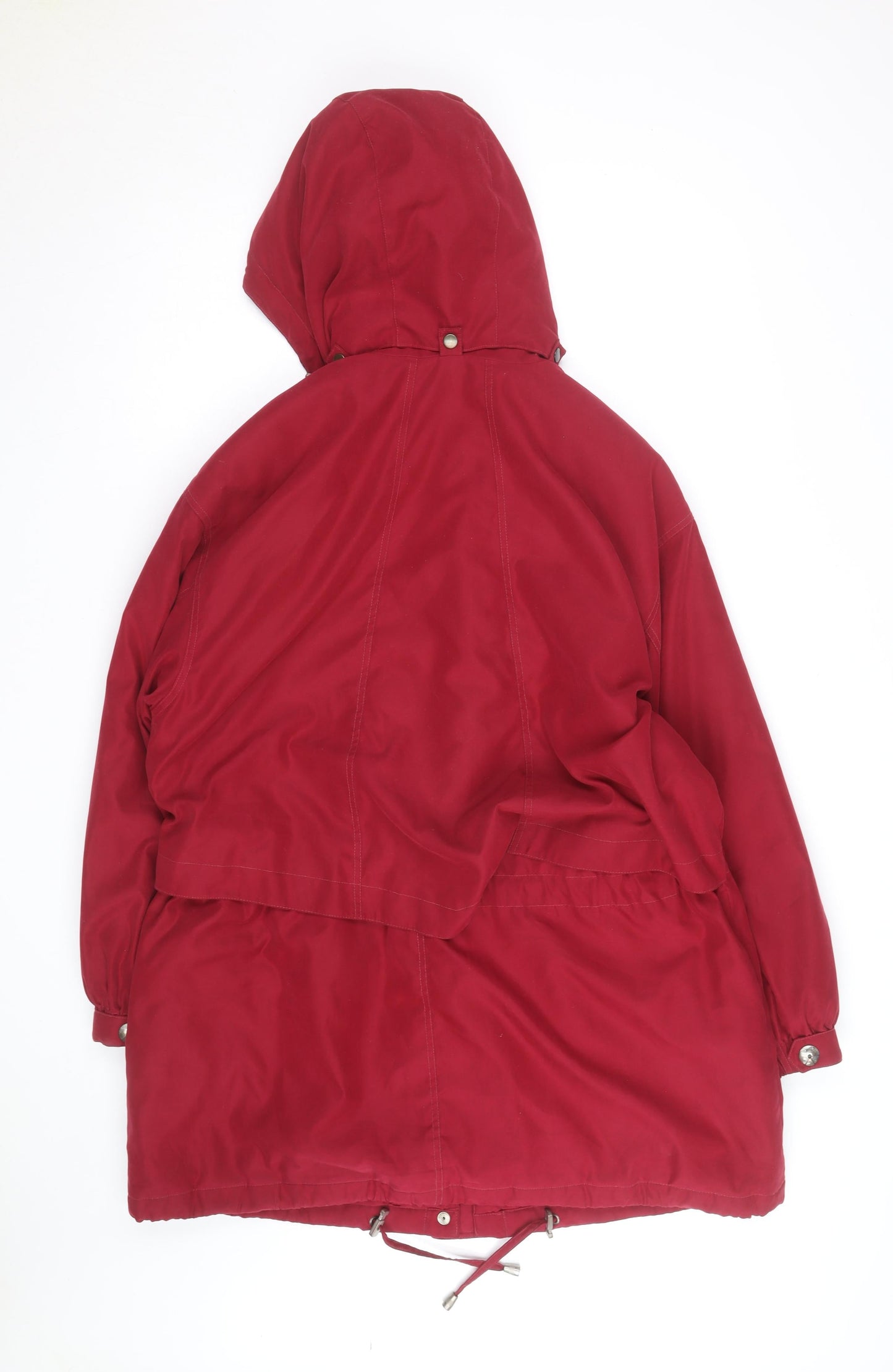 Marks and Spencer Women Red Hooded Parka Jacket Size 14 Lined Waterproof