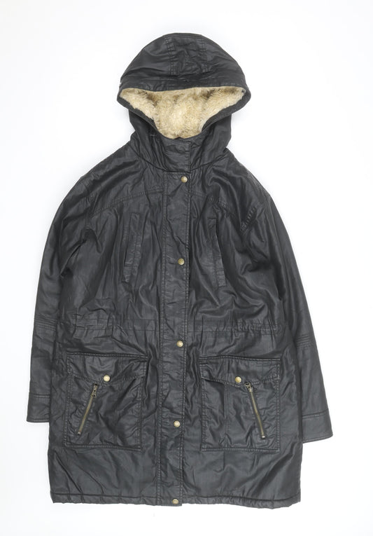 Marks and Spencer Women’s Black Hooded Parka Coat Size 14