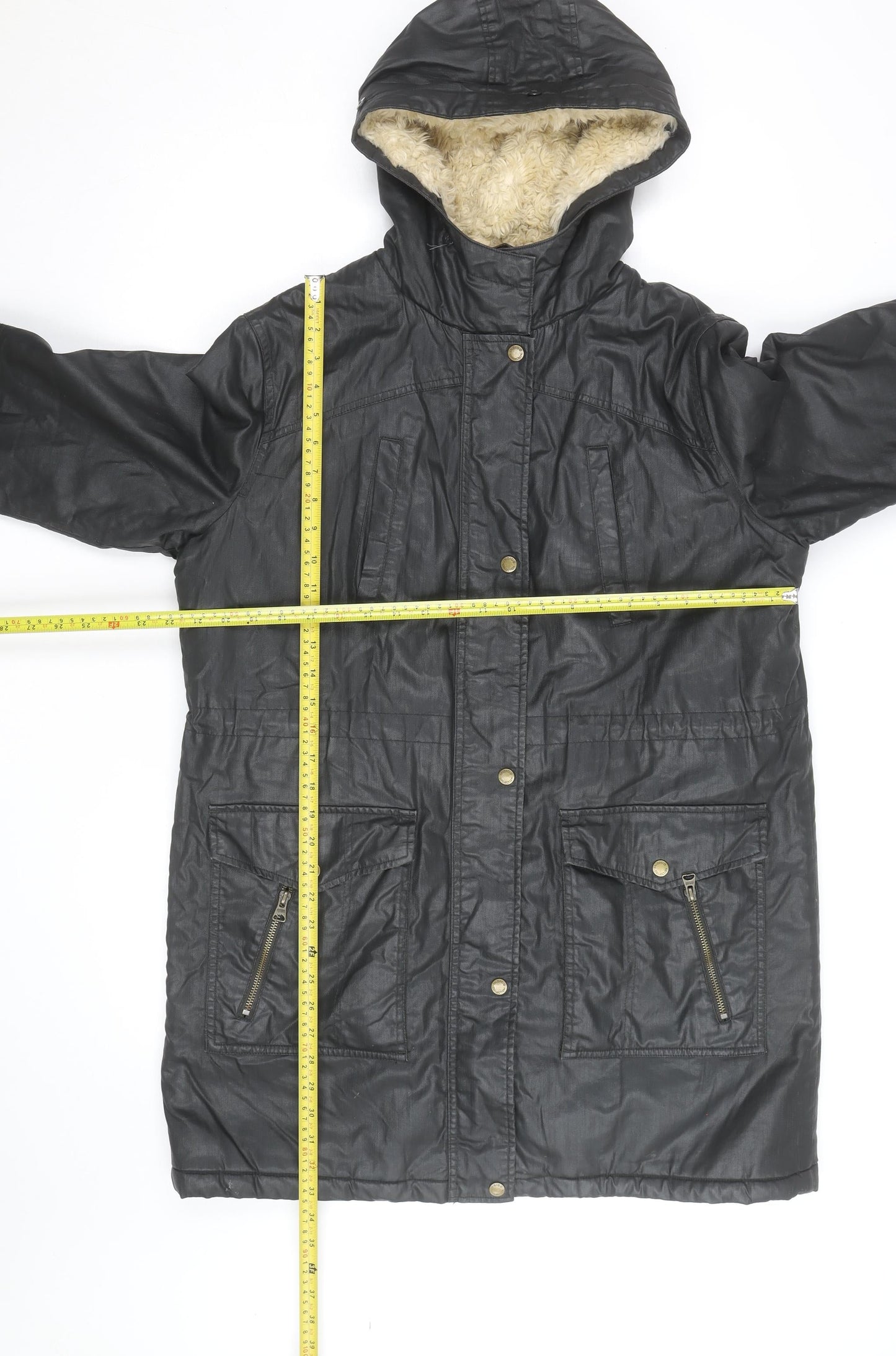 Marks and Spencer Women’s Black Hooded Parka Coat Size 14