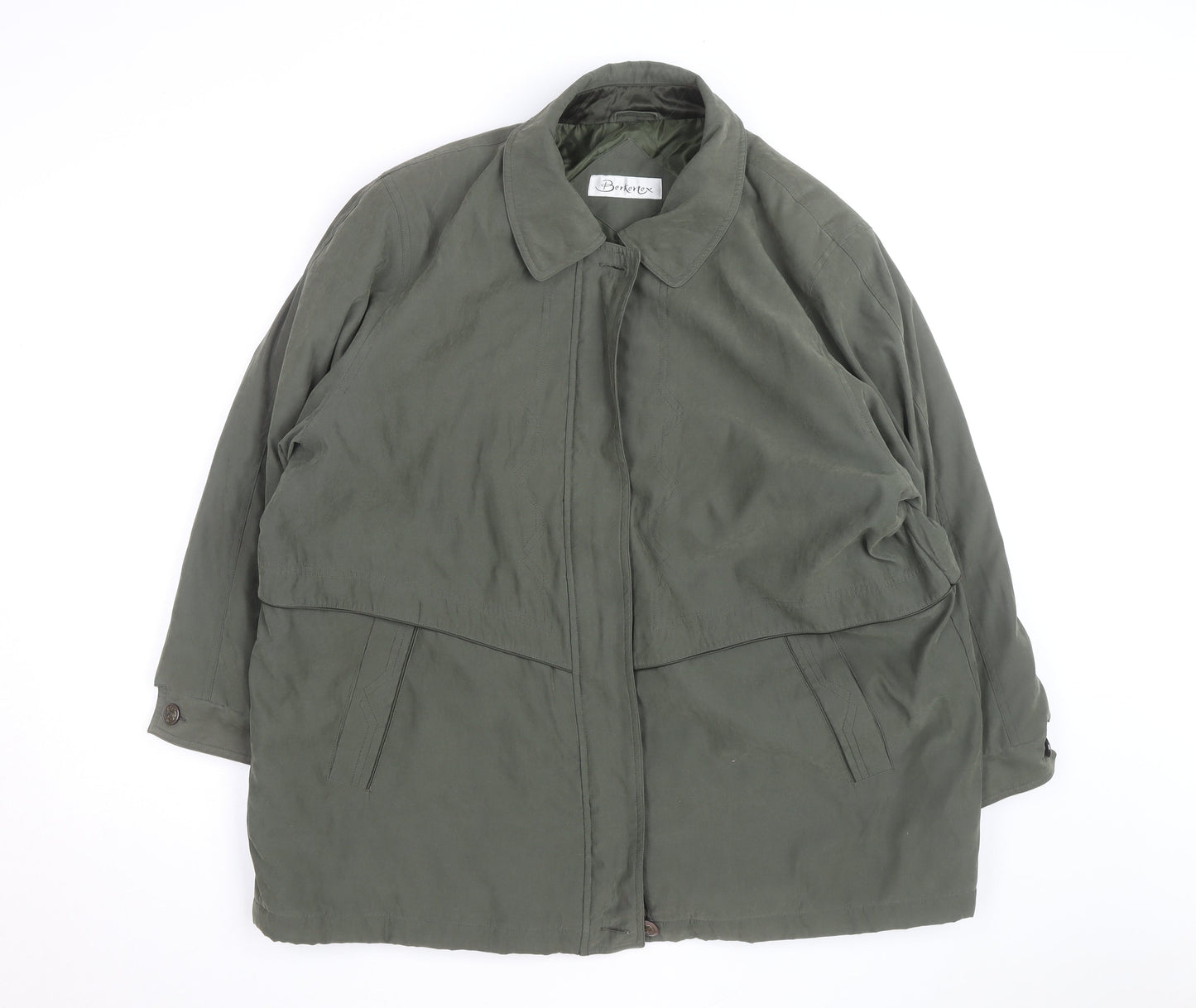 Broketex Women's Green Long Waterproof Rain Coat L