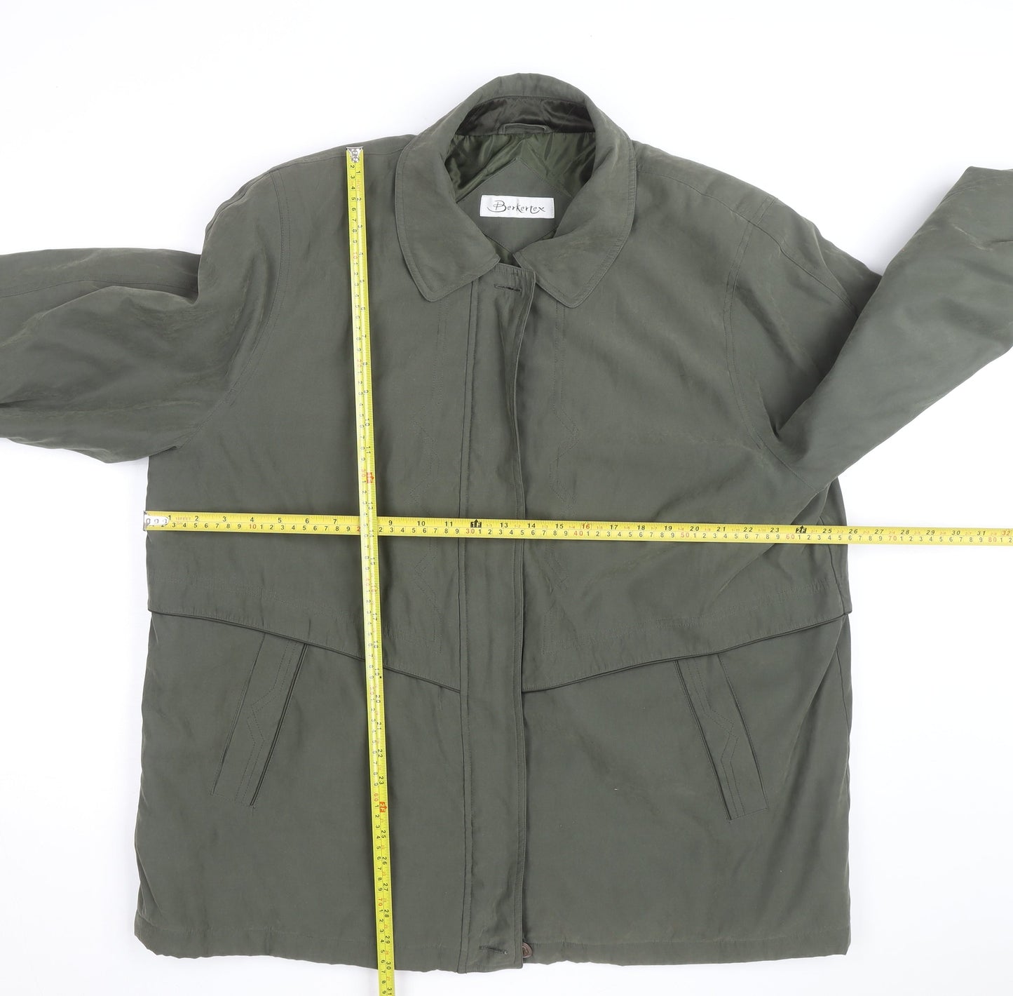 Broketex Women's Green Long Waterproof Rain Coat L