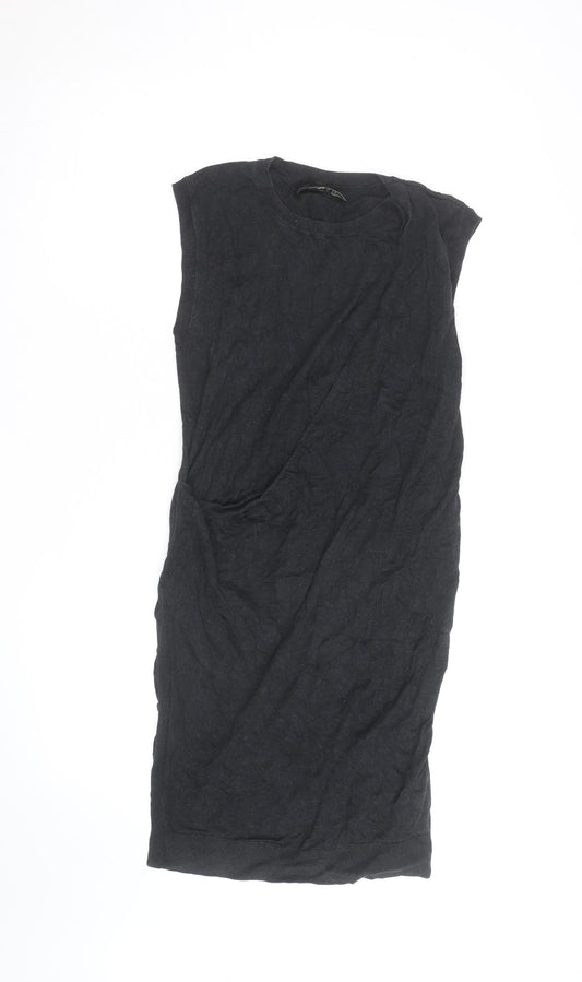 AllSaints Women’s Black Sleeveless Bodycon Knit Dress Size 12