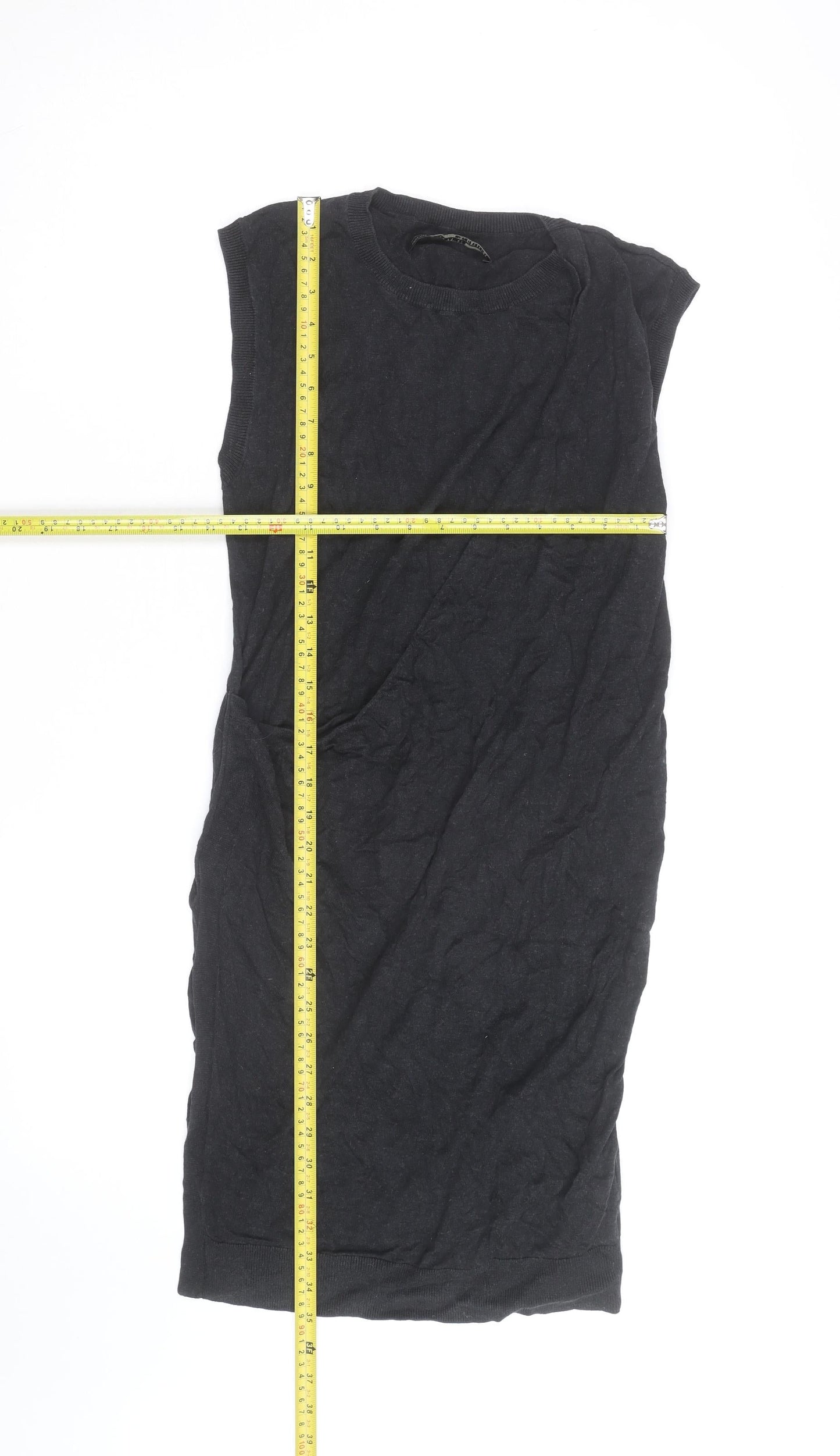 AllSaints Women’s Black Sleeveless Bodycon Knit Dress Size 12