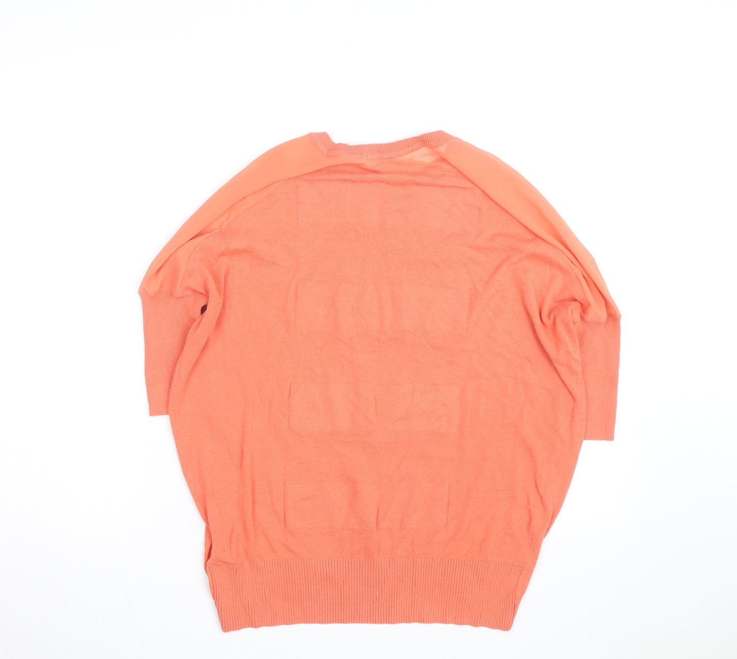 Karen Millen Womens Orange Relaxed Fit Cotton Silk Jumper Size 10