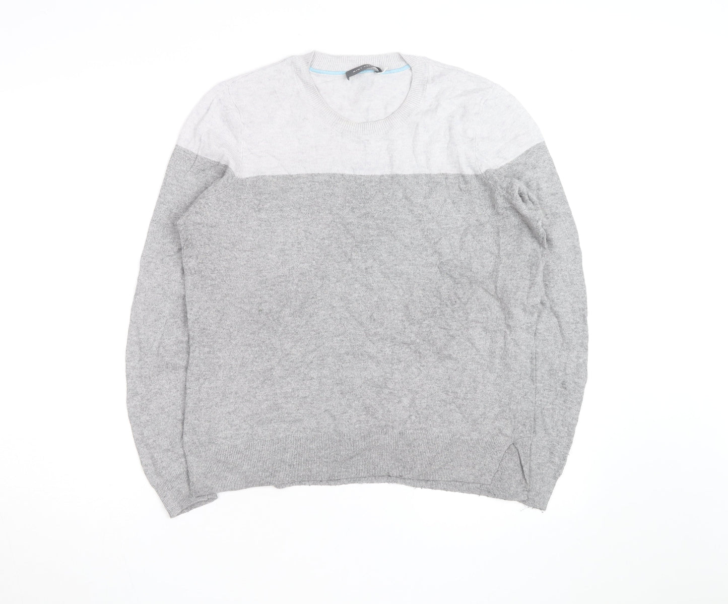 Mint Velvet Women Grey Wool Blend Crew Neck Pullover Jumper Size 12