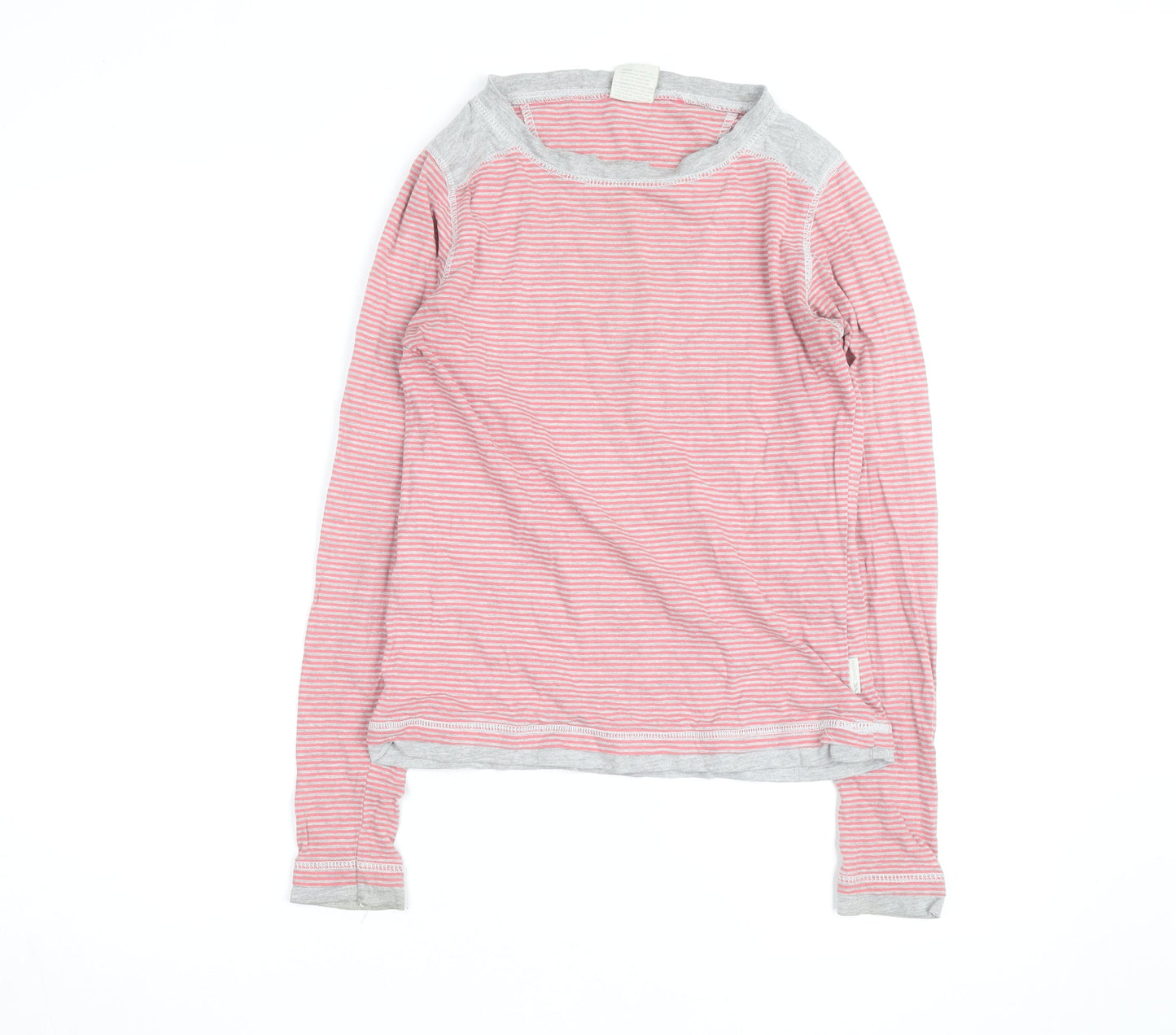 Trespass Womens Pink Striped Cotton Crew Neck Jumper Size S