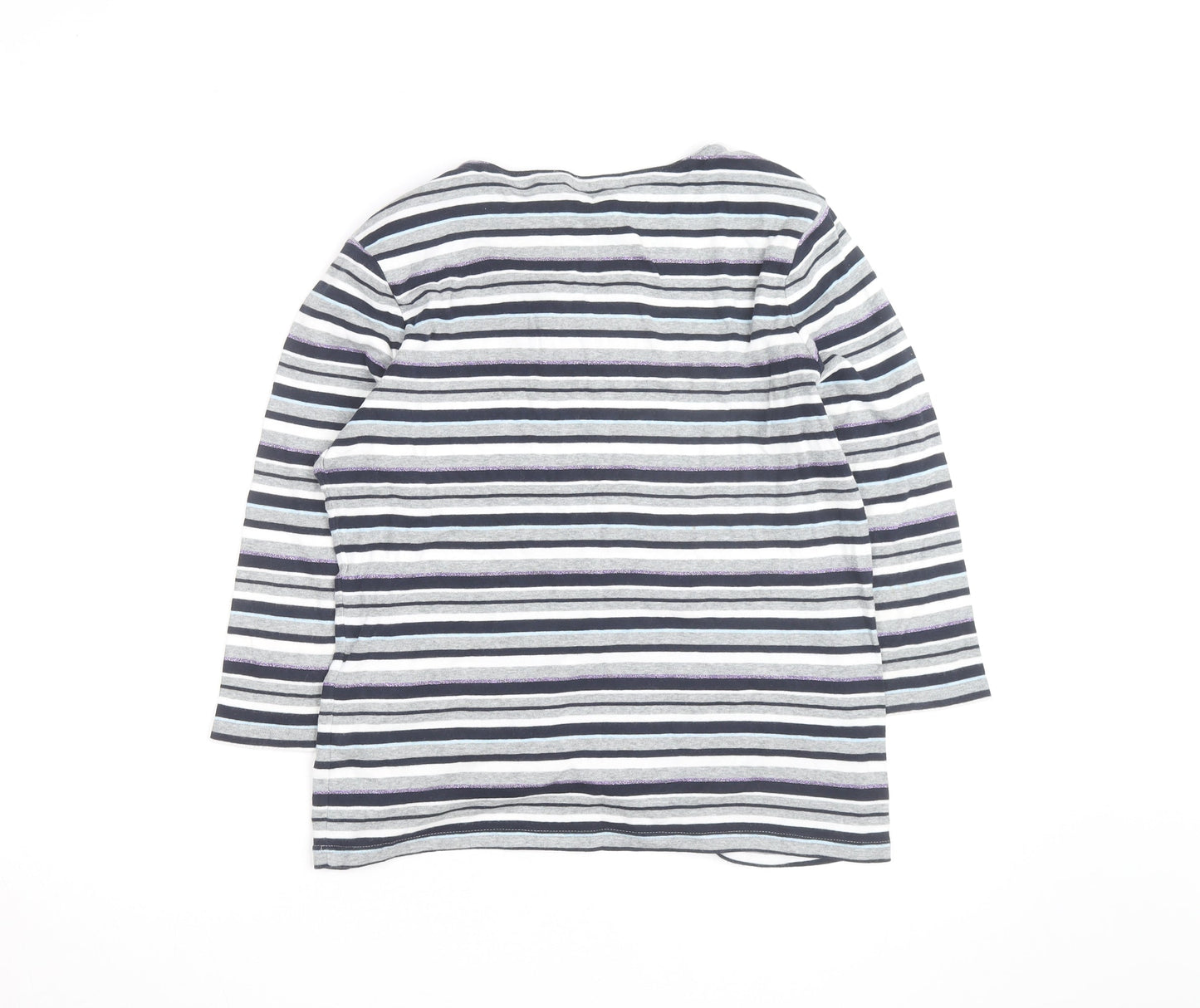 Maine New England Womens Multicoloured Stripe Cotton Long Sleeve Top Size 16