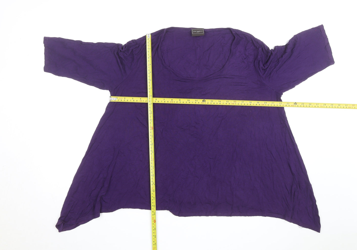 Ann Harvey Women’s Purple Cotton Tunic T-Shirt Size 18