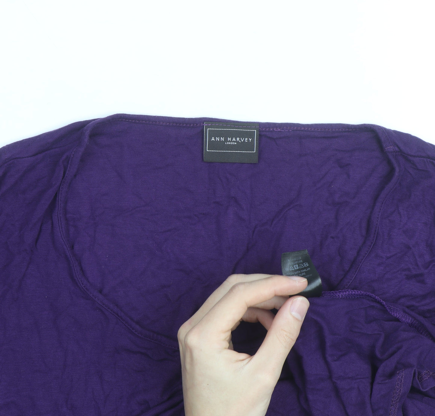 Ann Harvey Women’s Purple Cotton Tunic T-Shirt Size 18