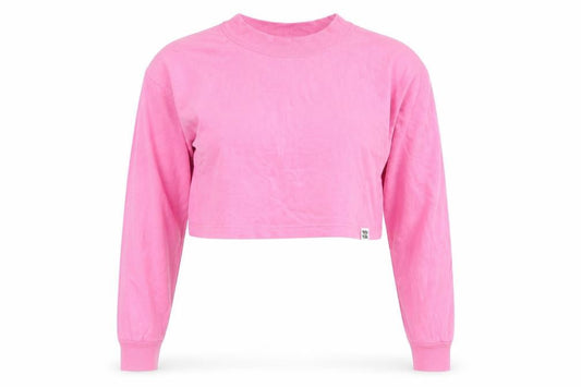 WXYK Women's Pink Cropped Long Sleeve T-Shirt Size S