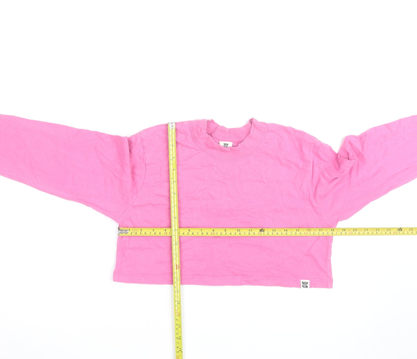 WXYK Women's Pink Cropped Long Sleeve T-Shirt Size S