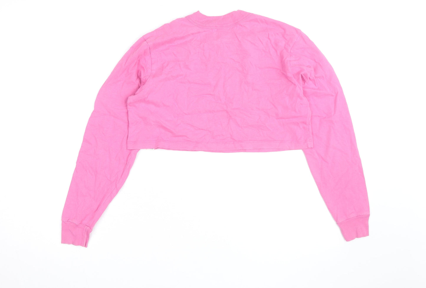 WXYK Women's Pink Cropped Long Sleeve T-Shirt Size S