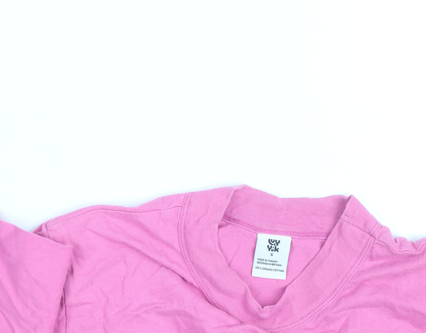 WXYK Women's Pink Cropped Long Sleeve T-Shirt Size S