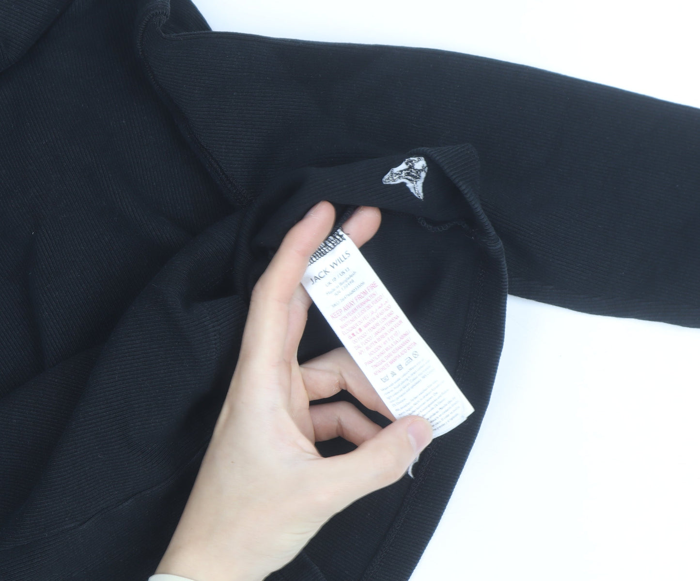 Jack Wills Womens Black Size 10 Roll Neck Long Sleeve Jumper