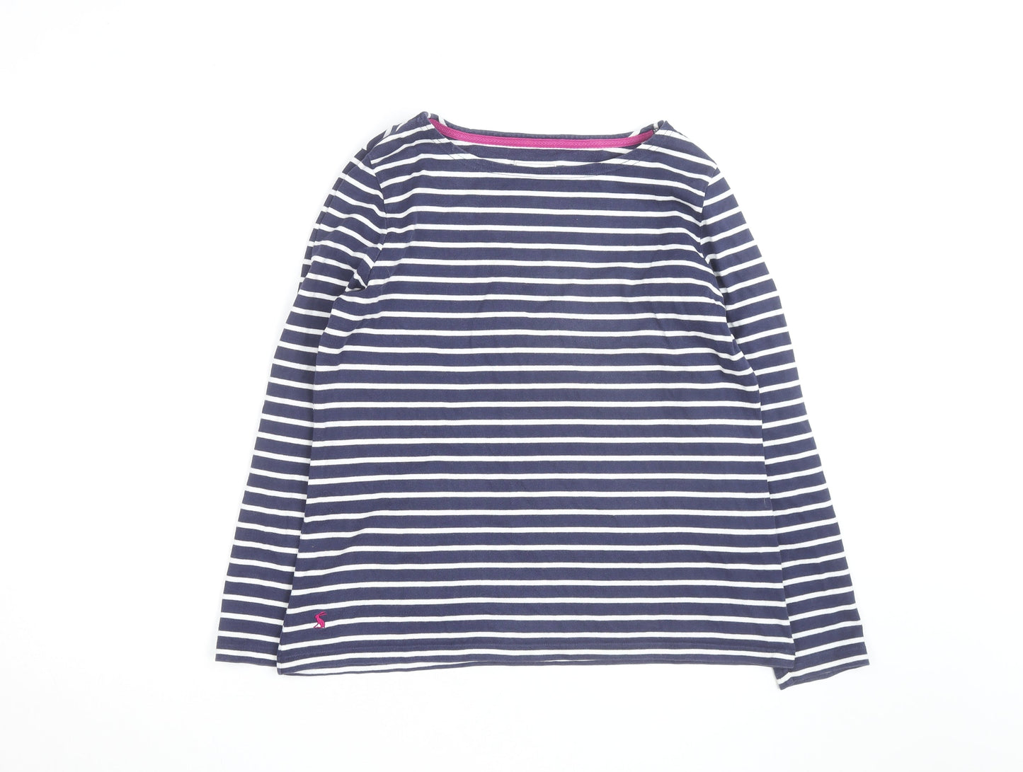 Joules Women’s Blue Striped Long Sleeve Cotton Nautical T-Shirt UK 14